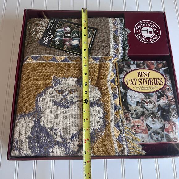 90's Colorful Cats II Gift Set - Cat Tapestry Throw Blanket Afghan The Rug Barn - Picture 8 of 10